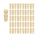 50 Pieces Wood Peg Dolls Unfinished Wooden People Craft Blank Family Figures 3/4 x 2-1/4 inch