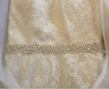 XINFANGXIU Crystal Rhinestone Sash Belt Sewn Hot Fix Applique Trim 1 Yard Bridal Wedding Applique