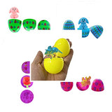 Mini Squishies Mochi Squishy Toy 12pcs Party Favors for Boys Girls Toddlers Dinosaur Figures Miniature Stress Reliever Anxiety Toys Easter Basket Stuffers Fillers with 15 pcs Plastic Easter Eggs