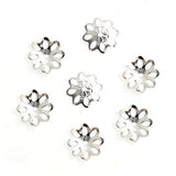 50pcs 925 Sterling Silver 8mm Flowery Round Bead Caps for Jewelry Making SS120