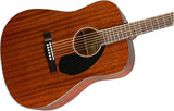 Fender CD-60S Solid Top Dreadnought Acoustic Guitar - All Mahogany Bundle with Hard Case, Tuner, Strap, Strings, Picks, and Austin Bazaar Instructional DVD