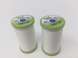 (2 Pack) Coats Dual Duty Plus WHITE Hand Quilting Thread Strong all purpose with glace (glazed)