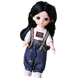 Angelhood 1/6 Mini BJD Doll, 17cm Ball Jointed Dolls with Clothes Dress Up Wig and Movable Joint, Toy Gift for Girls