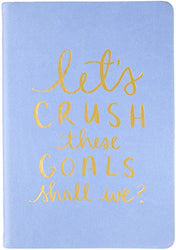 Eccolo Dayna Lee Collection Periwinkle 'Let's Crush These Goals' 8x6" Flexi-cover Journal/Notebook, Acid-free Lined Sheets