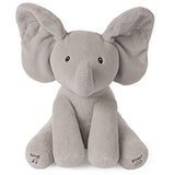 GUND Muttsy Classic Dog Stuffed Animal Plush, 14 in & Baby GUND Animated Flappy The Elephant Stuffed Animal Plush, Gray, 12"