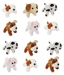 AJ Toys & Games 12 PCS Set of Plush Puppy Dogs with Kennels/ Cages for Children, Kids, Stuffed Animals