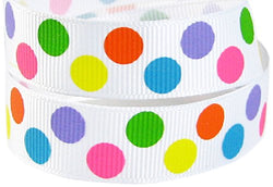 Rainbow Ribbon for Crafts - HipGirl Grosgrain for Hair Bows, Floral Designs, Gift Wrapping,