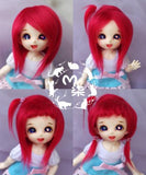 4-5inch(12cm): 1/12 BJD Kurhn Fur Wig Dollfie, AE PukiFee lati, Multicolor Medium-Length Hair