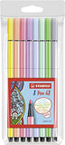 Stabilo Pen 68 Fibre Tip Pens – Wallet of 8 Assorted Pastel Colours – (68/8-01)
