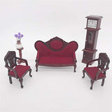 BARMI 3Pcs/Set 1/12 Doll House Wooden Sofa Armchair Model Miniature Funiture Accessory,Perfect DIY Dollhouse Toy Gift Set