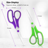 Scissors Bulk Set of 5-Pack, Niutop 8" Multipurpose Sharp Scissors for Office Home High/Middle School Student Teacher Scissor Supplies, Soft Comfort-Grip Right/Left Handles