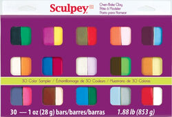 Sculpey III Oven Bake Clay Sampler 1oz, 30/pkg