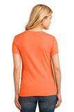 Port & Company Women's 54 oz 100% Cotton V Neck T Shirt XL Neon Orange