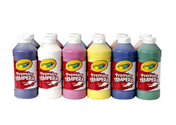 Crayola Premier Non-Toxic Liquid Tempera Paint Set (12 Set), Assorted Vibrant Color