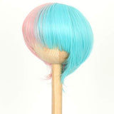 Missuhair 8-9Inch 1/3 BJD Doll Wig Suit for MSD DOD Pullip Dollfie Short Straight Pink Blue Wave handmade Hair Wigs Not for Human