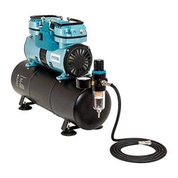 Professional Cool Running Master Airbrush 1/4 hp Twin Cylinder Piston Air Compressor with Extra