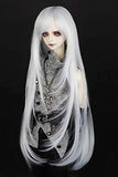 1/6 6-7 Inches 15-17cm Bjd Doll Hair Wig Long Straight Layer Roll Inside Tips Pure White Styled
