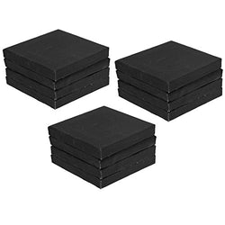 US Art Supply 3" x 3" Black Mini Professional Primed Stretched Canvas (1-Pack of 12-Black Mini