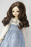 JD343 9-10inch 23-25CM Synthetic Mohair Hand Push Retro Lady Doll Wigs 1/3 Porcelain BJD Doll Hair (Medium Brown, 9-10inch)