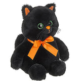 Bearington Ebony Plush Halloween Black Cat Stuffed Animal, 7 Inch