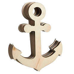 Juvale Unfinished Wood Cutout 6 Pack - 11.6 x 8.8 Anchor Shaped Wood Pieces for Wooden Craft DIY Projects and Home Decoration