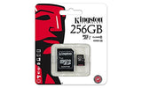 Professional Kingston 256GB GoPro Hero6 Black MicroSDXC Card with custom formatting and Standard SD