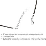 Amariver 100 Pack 2mm Black Necklace Cord with Clasp and Extender Chain for DIY Necklace Bracelet