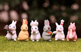Chris.W Set of 12 Miniature Garden Bunny Figurines Dollhouse Easter Rabbit Figure Fairy Garden Terrarium Supplies Landscape Ornaments(1.38 in Tall)