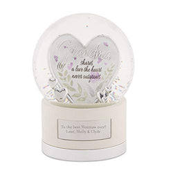 Things Remembered Personalized Silver Grandma Heart Snow Globe with Engraving Included