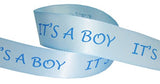 Blue Ribbon for Crafts-Hipgirl 25 Yards It's a Boy Baby Shower 3/8" - 1.5" Grosgrain, Satin,
