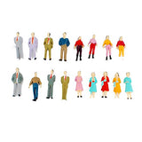 NWFashion 100PCS 1:50 Scale Hand Color Painted Model Train People Figure (1:50 35mm)