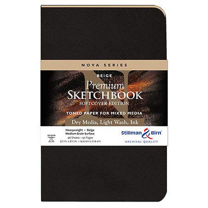 Stillman & Birn Nova Series Premium Sketchbook Toned Paper for Mixed Media Beige Softcover 5.5 x 8.5 in