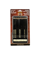 Koh-I-Noor Toison d'Or Graphite Pencil Artist Set, 12 Pencils Per Tin and Blister Carded