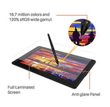 2021 HUION KAMVAS 16 Graphics Drawing Tablet with Screen Full-Laminated Android Support Graphic Monitor with 8192 Level Pressure Battery-Free Stylus Tilt 10 Express Keys, Stand 10pcs Felt Nibs