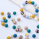 Jmzothie Silicone Beads，DIY Necklace Bracelet Beads for Craft Set Jewelry，Silicone Beads Accessory Kit for Keychain Making Bracelet Necklace Handmade Crafts-60PCS (Style 2)