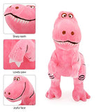 Zooawa Pink Dinosaur Stuffed Animal Toys, Cute Soft Plush T-Rex Tyrannosaurus Dinosaur Stuffed Animal Figure Bed Time Toys for Girl Boy Kids Birthday Party, Pink