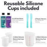 32oz Epoxy Resin Kit Piccassio - Crystal Clear Fast Cure High Gloss Casting Resin for Artists- Unparalleled Anti-Yellowing Resina Epoxica Transparente for Jewelry, DIY, etc with Reusable Silicone Cups