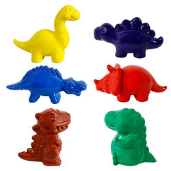 SLEILIN 6-color Dinosaur Crayons, Colored Crayons with Dinosaur Design, Non-Stick Crayon, Crayons Art Supplies for Kids, Toys for kids, Gifts for Kids, Party Favor for Age 3+