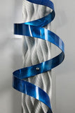 Statements2000 Large Blue & Silver 3D Abstract Metal Wall Art Sculpture -Unique Modern Metallic Wall Accent - Blue Hurricane by Jon Allen - 47" x 10"