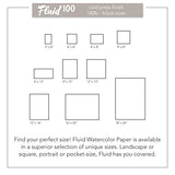 Fluid 100 Artist Watercolor Block, 140 lb (300 GSM) 100% Cotton Cold Press Pad for Watercolor Painting and Wet Media w/ Easy Block Binding, 6 x 8 inches, 15 Sheets