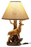 Ebros Gift Wildlife Nature 12 Point Whitetail Deer Buck Desktop Table Lamp With Nature Printed