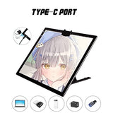 A3 Tracing Light Box, iVAOOZE A3 LED Light Pad with 3 Colors Mode Stepless Dimmable and 6 Levels of Brightness Light Copy Pad, Wireless Rechargeable Led Light Board for Diamond Painting Sketching