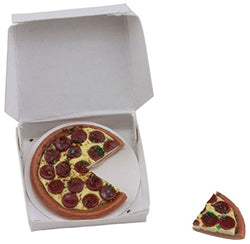 Dollhouse Miniature 1:12 Scale Pepperoni Pizza with Slice Out in a Pizza Box
