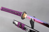 Purple Blade Sword Katana Manganese Steel Wavy Hamon Full Tang