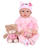 CHAREX Reborn Baby Dolls, 22 Inches Soft Silicone Weighted Body, Lifelike Toddler Girl