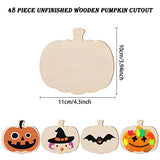 48 Pieces Wood Pumpkin Cutouts, 4.3x4 Inches Unfinished Wooden Pumpkin Cutout Shapes Fall Wood Slices for Halloween Thanksgiving Decorations DIY Painting Project