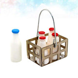 Exceart 6PCS Dollhouse Basket Milk Bottles Miniature Baskets 1ï¼š12 Dollhouse Decoration Mini House Accessories