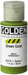 Golden Fluid Acrylic Paint 1 Ounce-Green Gold