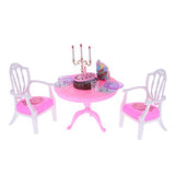 1/6 Scale Dollhouse Furniture Dining Table Chairs and Accessories Set, 12inch Doll BJD House Decoration, Fairy Garden DIY Supplies