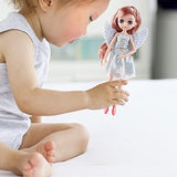 8inch Fashion Doll Flexible with Full Set Outfit Hair Accessories Mini Princess Figures for Doll Collector, Blue